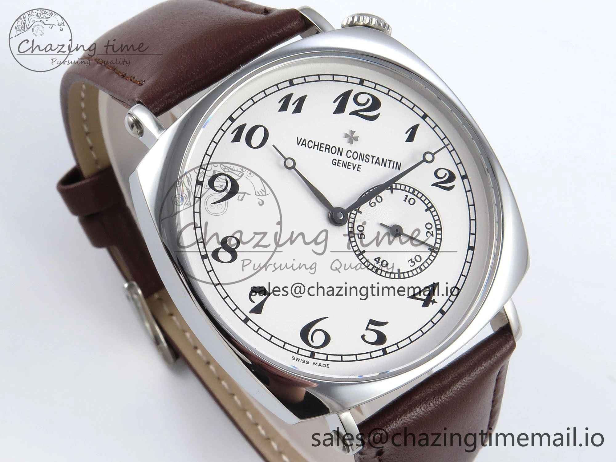 Historiques 82035 000G-B735 40mm SS AIF Best Edition White Dial on Brown Leather Strap A GoodFit 9827