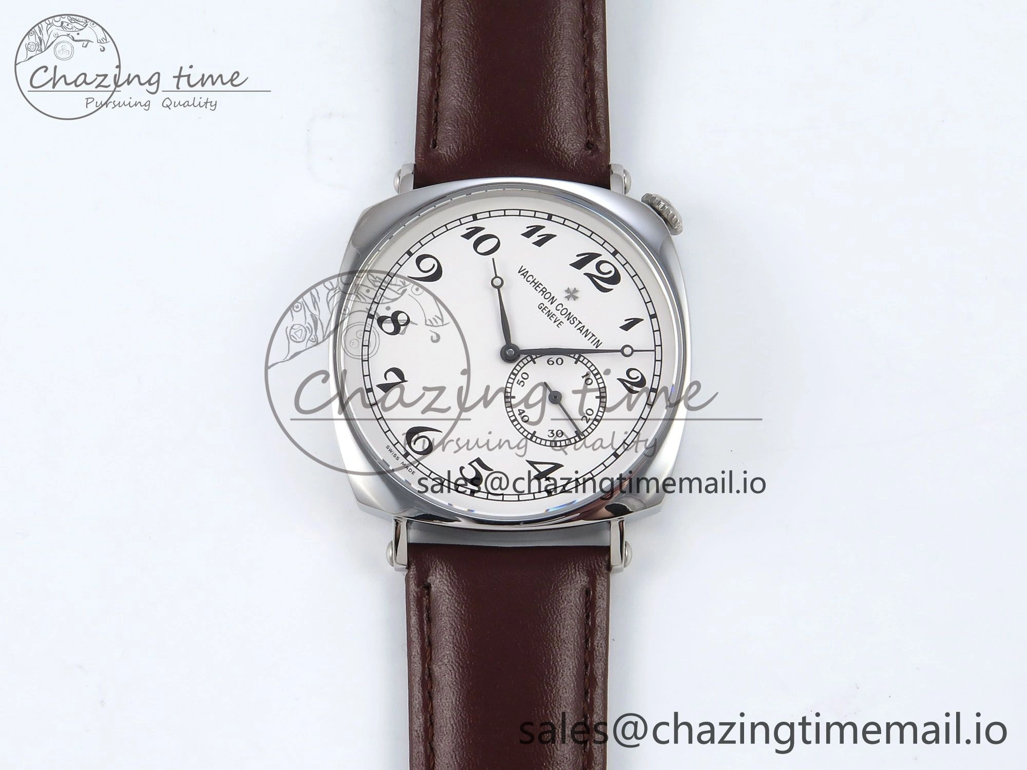 Historiques 82035 000G-B735 40mm SS AIF Best Edition White Dial on Brown Leather Strap A GoodFit 9827
