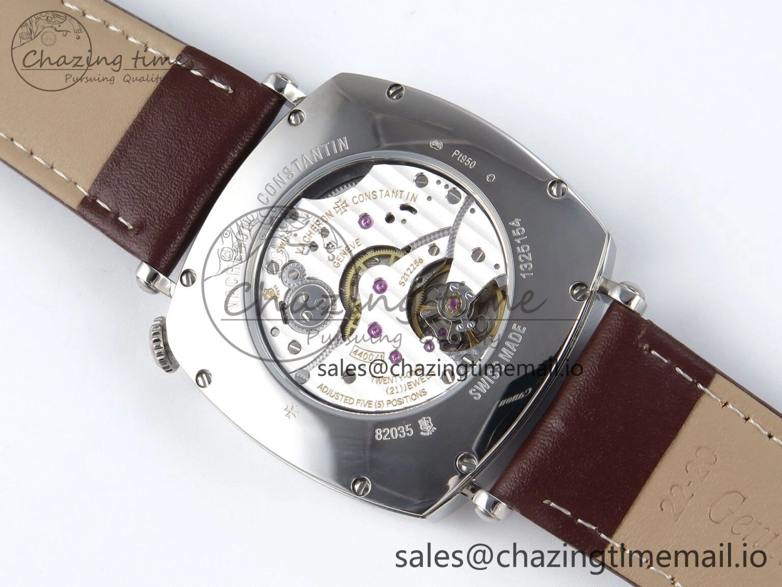 Historiques 82035 000G-B735 40mm SS AIF Best Edition White Dial on Brown Leather Strap A GoodFit 9827