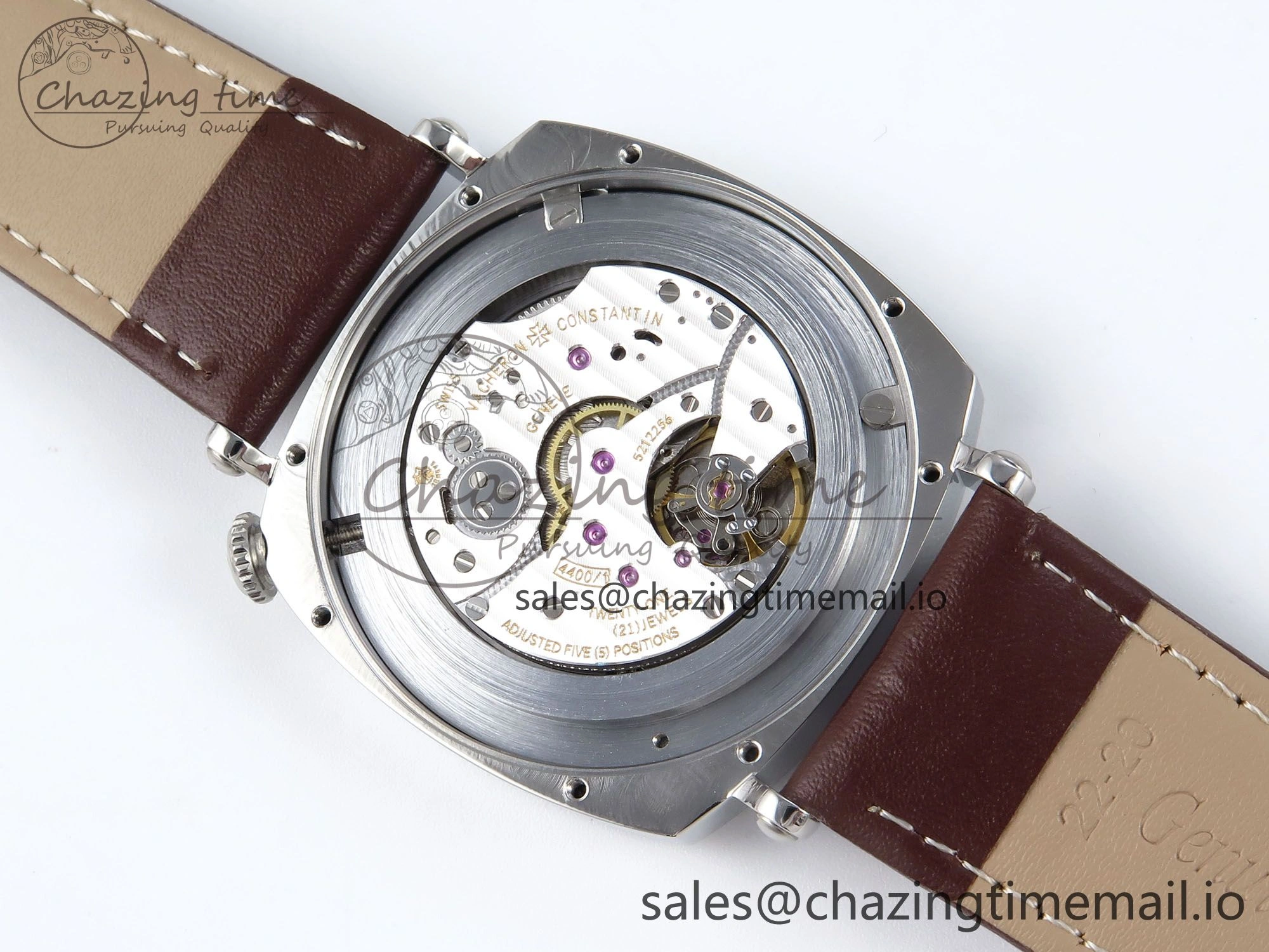 Historiques 82035 000G-B735 40mm SS AIF Best Edition White Dial on Brown Leather Strap A GoodFit 9827