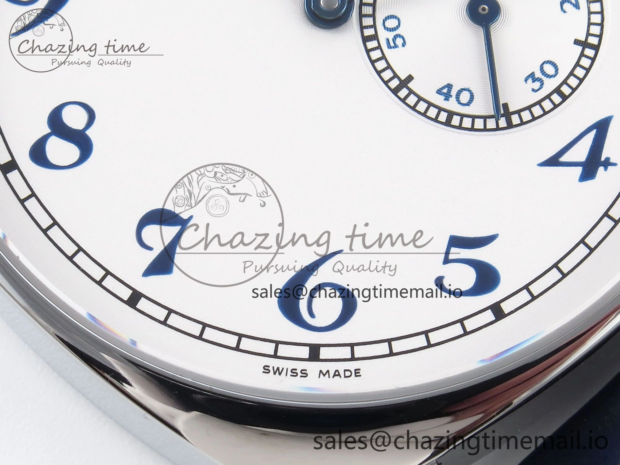 Soft Historiques 82035 000G-B735 40mm SS AIF Best Edition White Blue Dial on Blue Leather Strap A 9824
