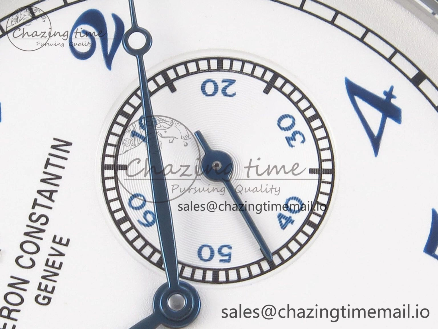 Soft Historiques 82035 000G-B735 40mm SS AIF Best Edition White Blue Dial on Blue Leather Strap A 9824