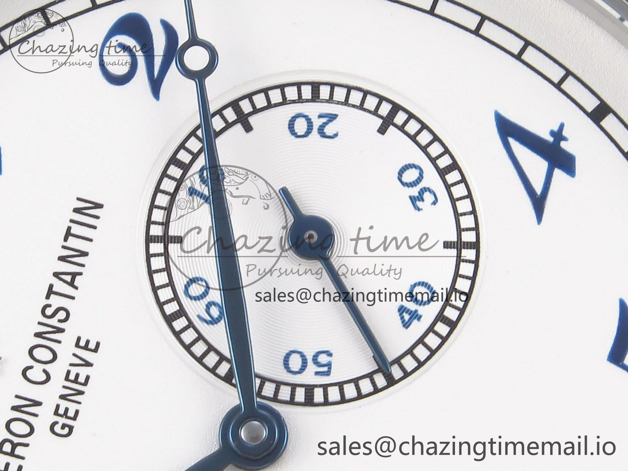 Soft Historiques 82035 000G-B735 40mm SS AIF Best Edition White Blue Dial on Blue Leather Strap A 9824