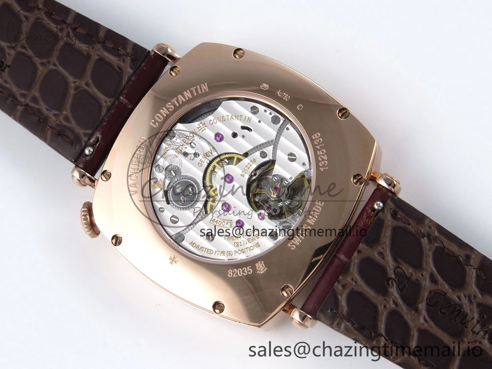 Functional Historiques 82035 000R-9359 40mm RG AIF Best Edition White Dial on Brown Leather Strap A 9819