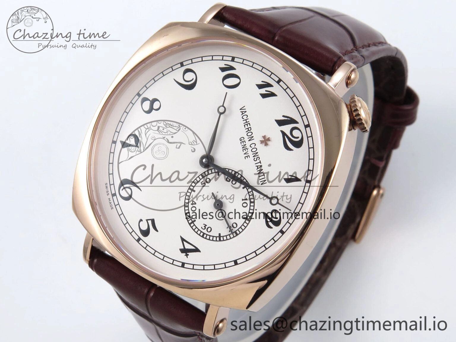 Functional Historiques 82035 000R-9359 40mm RG AIF Best Edition White Dial on Brown Leather Strap A 9819
