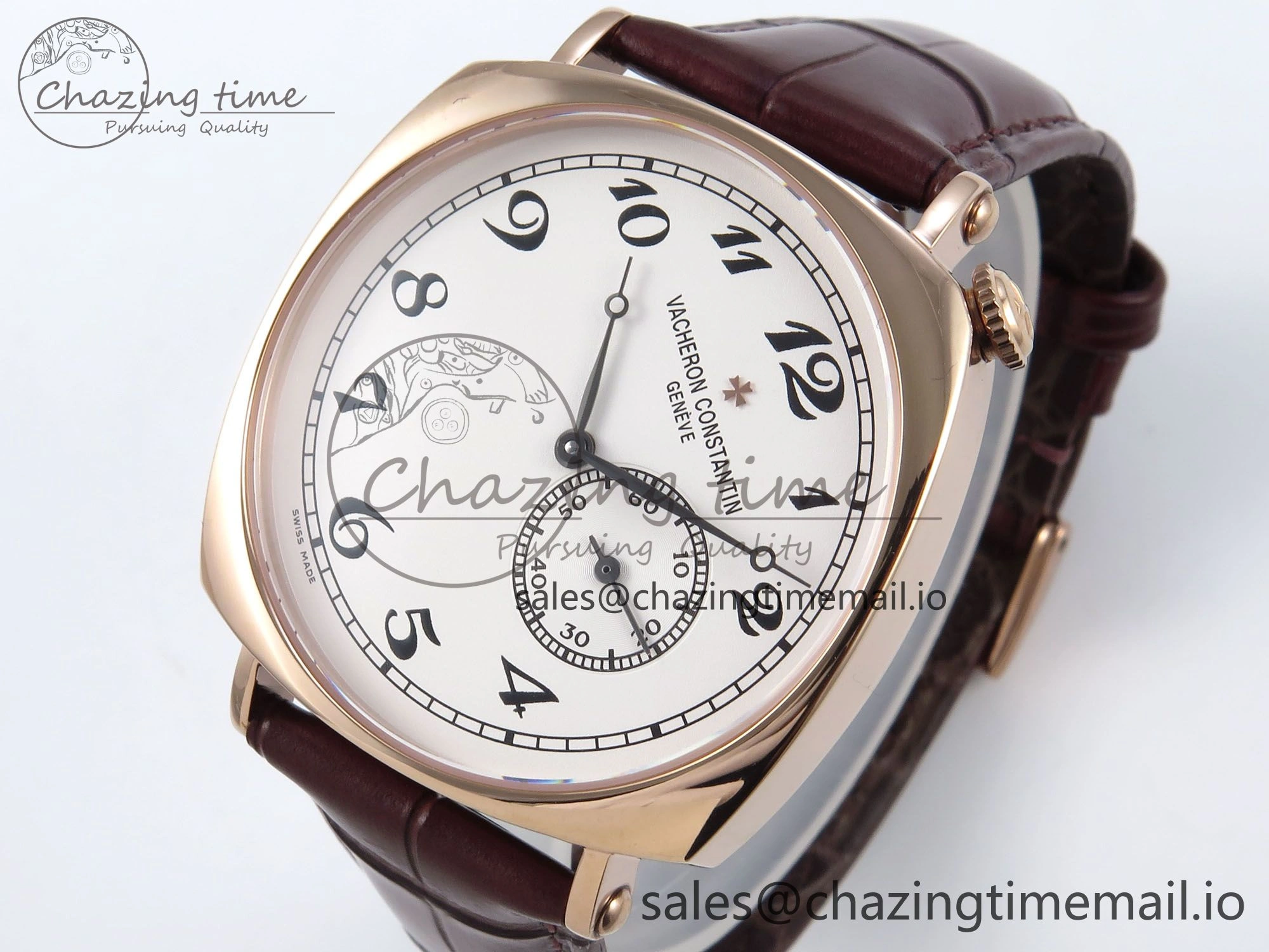 Functional Historiques 82035 000R-9359 40mm RG AIF Best Edition White Dial on Brown Leather Strap A 9819