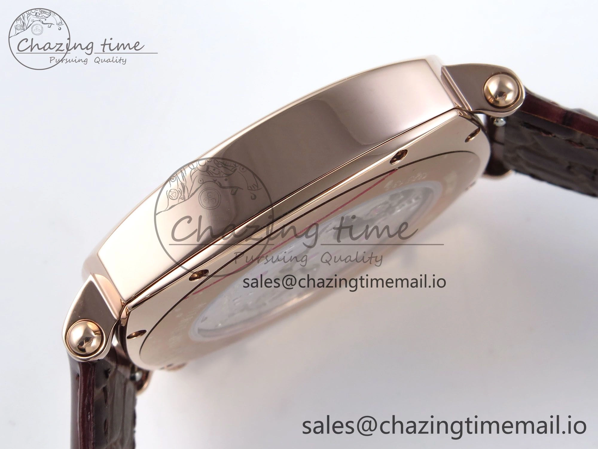 Historiques 82035 000R-9359 40mm RG AIF Best Edition White RG Dial on Brown Leather Strap A Breathable 9821