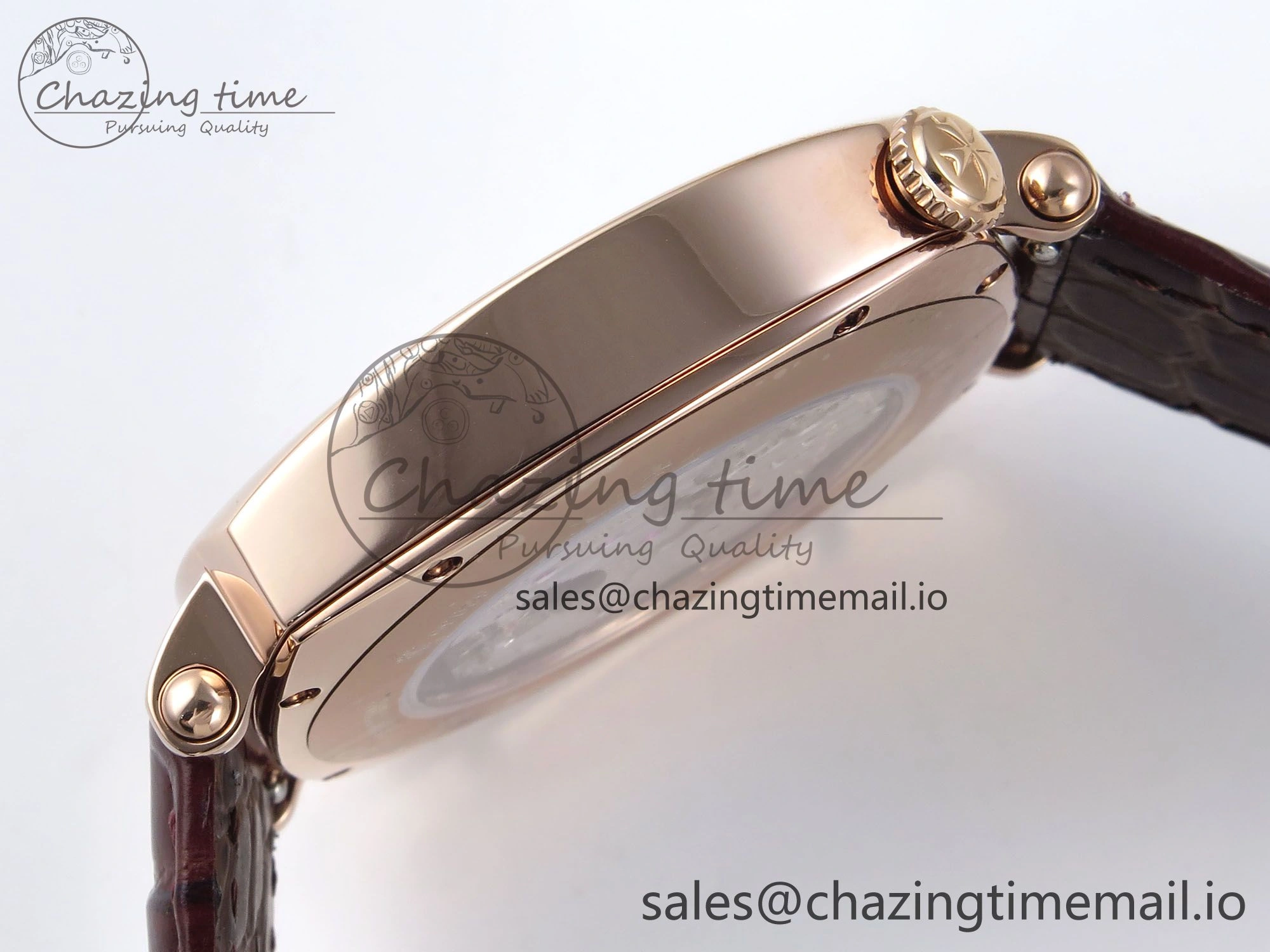 Historiques 82035 000R-9359 40mm RG AIF Best Edition White RG Dial on Brown Leather Strap A Breathable 9821