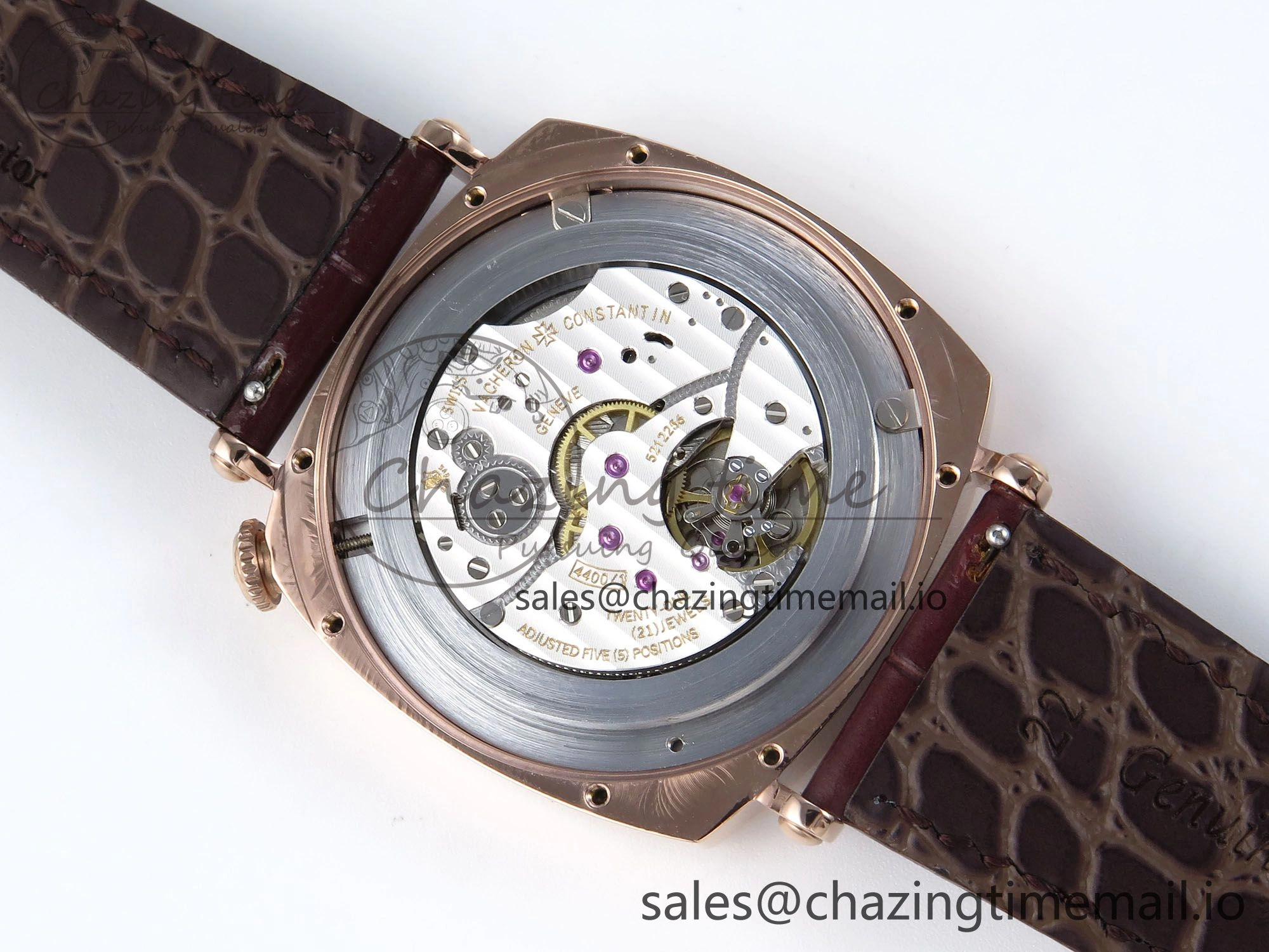 Historiques 82035 000R-9359 40mm RG AIF Best Edition White RG Dial on Brown Leather Strap A Breathable 9821