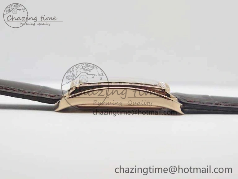 Popular Historiques 86300 RG GSF 1:1 Best Edition White Dial Diam Bezel On Leather Strap MIYOTA 9961