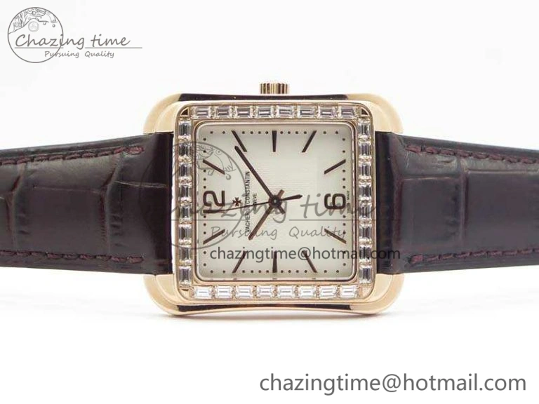 Popular Historiques 86300 RG GSF 1:1 Best Edition White Dial Diam Bezel On Leather Strap MIYOTA 9961
