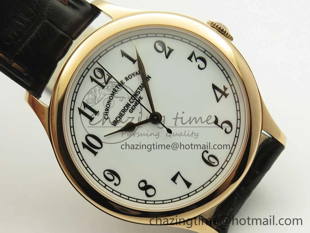 Efficient Historiques Chronomètre Royal 1907 RG GSF Best Edition White Dial on Brown Leather Strap MIYOTA 9939