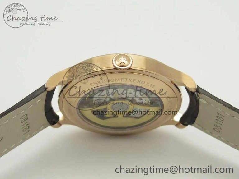Efficient Historiques Chronomètre Royal 1907 RG GSF Best Edition White Dial on Brown Leather Strap MIYOTA 9939