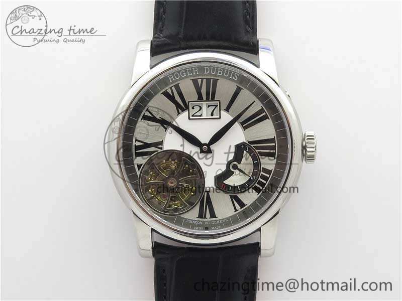 Affordable Hommage Flying Tourbillon RDDBHO0568 SS White Dial on Black Leather Strap 9603