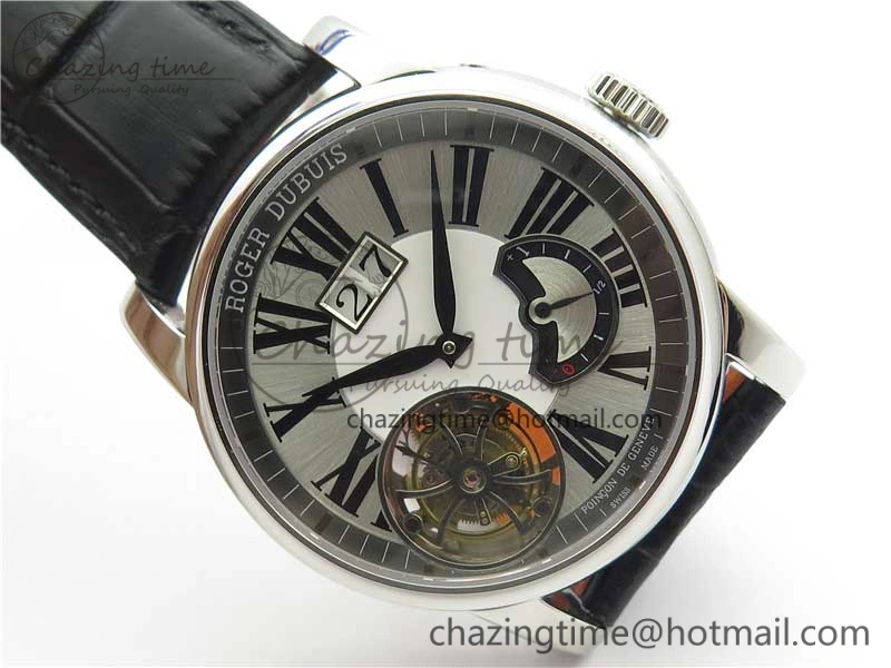 Affordable Hommage Flying Tourbillon RDDBHO0568 SS White Dial on Black Leather Strap 9603