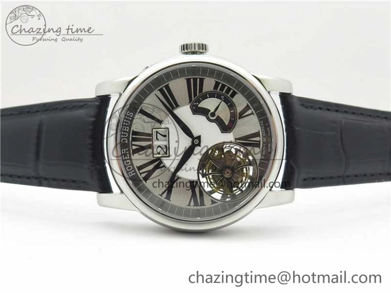 Affordable Hommage Flying Tourbillon RDDBHO0568 SS White Dial on Black Leather Strap 9603