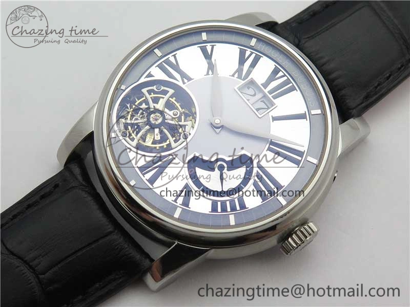 Affordable Hommage Flying Tourbillon RDDBHO0568 SS White Dial on Black Leather Strap 9603