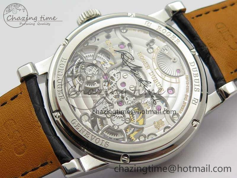 UrbanStyle Hommage Rddbho0562 SS JBF Sliver Dial On Black Croco Leather Strap Double Tourbillion 9617