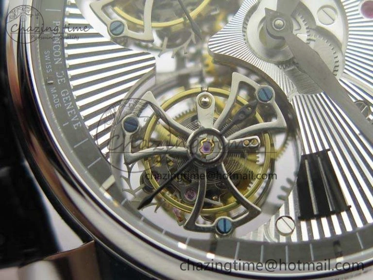 UrbanStyle Hommage Rddbho0562 SS JBF Sliver Dial On Black Croco Leather Strap Double Tourbillion 9617