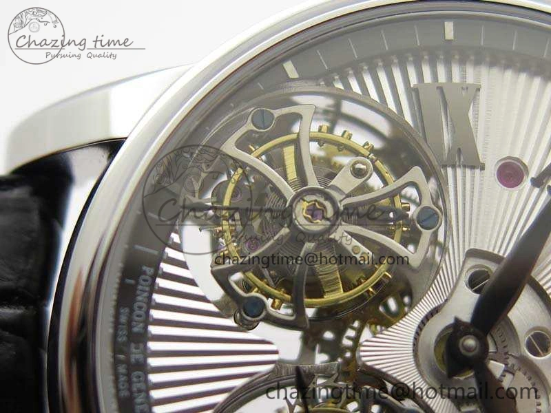 UrbanStyle Hommage Rddbho0562 SS JBF Sliver Dial On Black Croco Leather Strap Double Tourbillion 9617