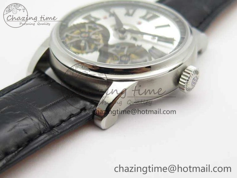 UrbanStyle Hommage Rddbho0562 SS JBF Sliver Dial On Black Croco Leather Strap Double Tourbillion 9617