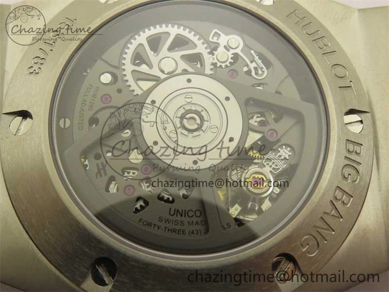 Hublot Big Bang Unico Titanium Ceramic ZF 1:1 Best Edition Skeleton Dial on Black Rubber Strap A Bright 6776