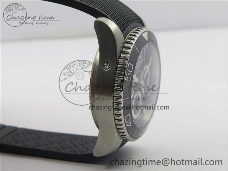 HydroConquest Chrono SS Black Ceramic Bezel OXF Best Edition Black Dial on Black Rubber Strap A Snug 7577