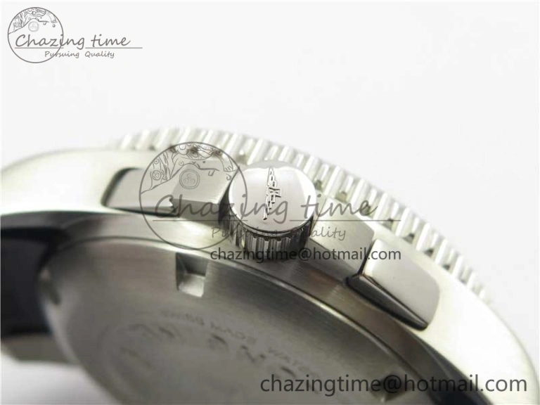 HydroConquest Chrono SS Black Ceramic Bezel OXF Best Edition Black Dial on Black Rubber Strap A Snug 7577