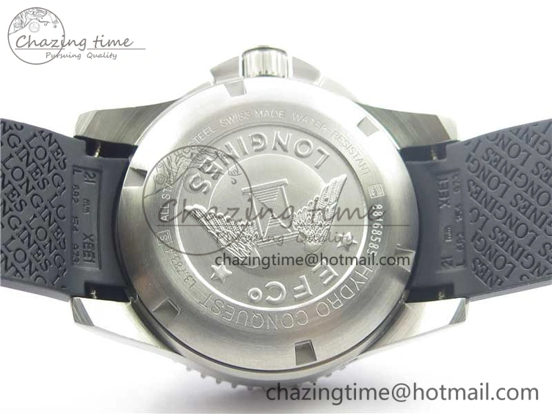 Resilient HydroConquest Chrono SS Blue Ceramic Bezel OXF Best Edition Blue Dial on Blue Rubber Strap A 7576