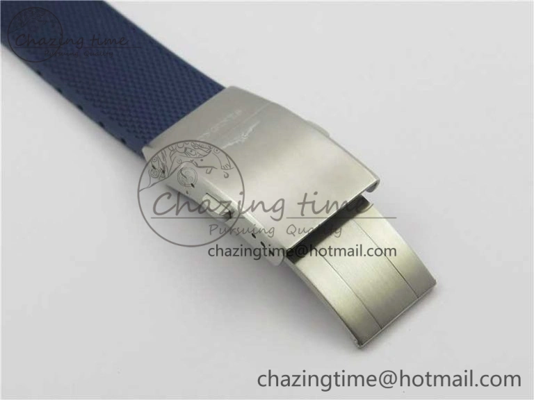 Resilient HydroConquest Chrono SS Blue Ceramic Bezel OXF Best Edition Blue Dial on Blue Rubber Strap A 7576