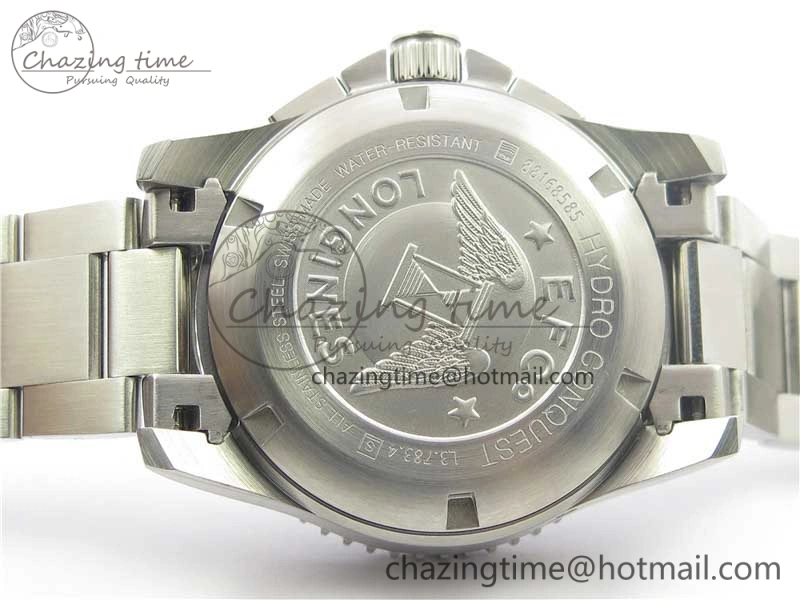 HydroConquest Chrono SS Blue Ceramic Bezel OXF Best Edition Blue Dial on SS Bracelet A Comfortable 7579