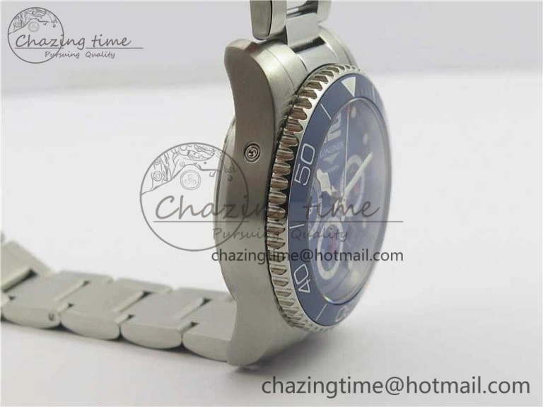 HydroConquest Chrono SS Blue Ceramic Bezel OXF Best Edition Blue Dial on SS Bracelet A Comfortable 7579