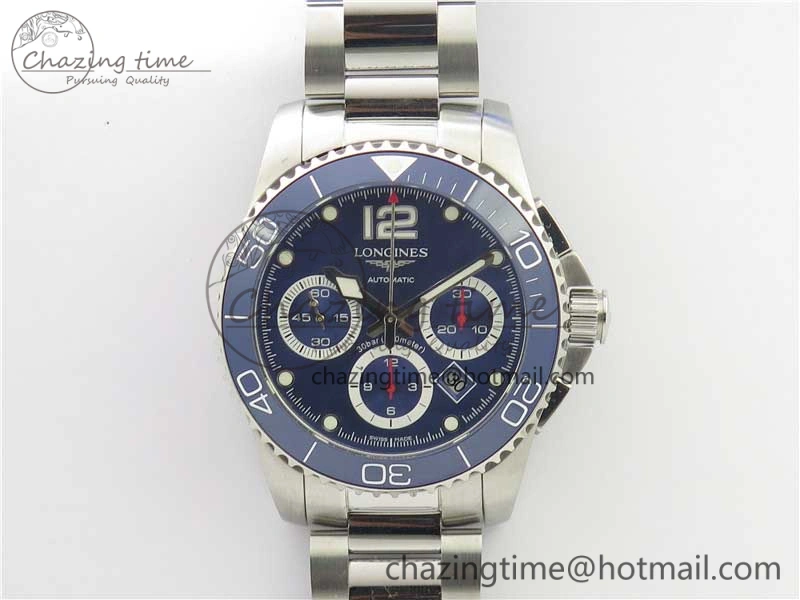 HydroConquest Chrono SS Blue Ceramic Bezel OXF Best Edition Blue Dial on SS Bracelet A Comfortable 7579