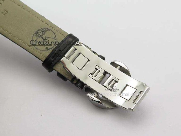 Practical I Giardini Di Bulgari Tourbillon Full Paved Diamonds SS Diamonds Dial On Black Leather Strap 5842