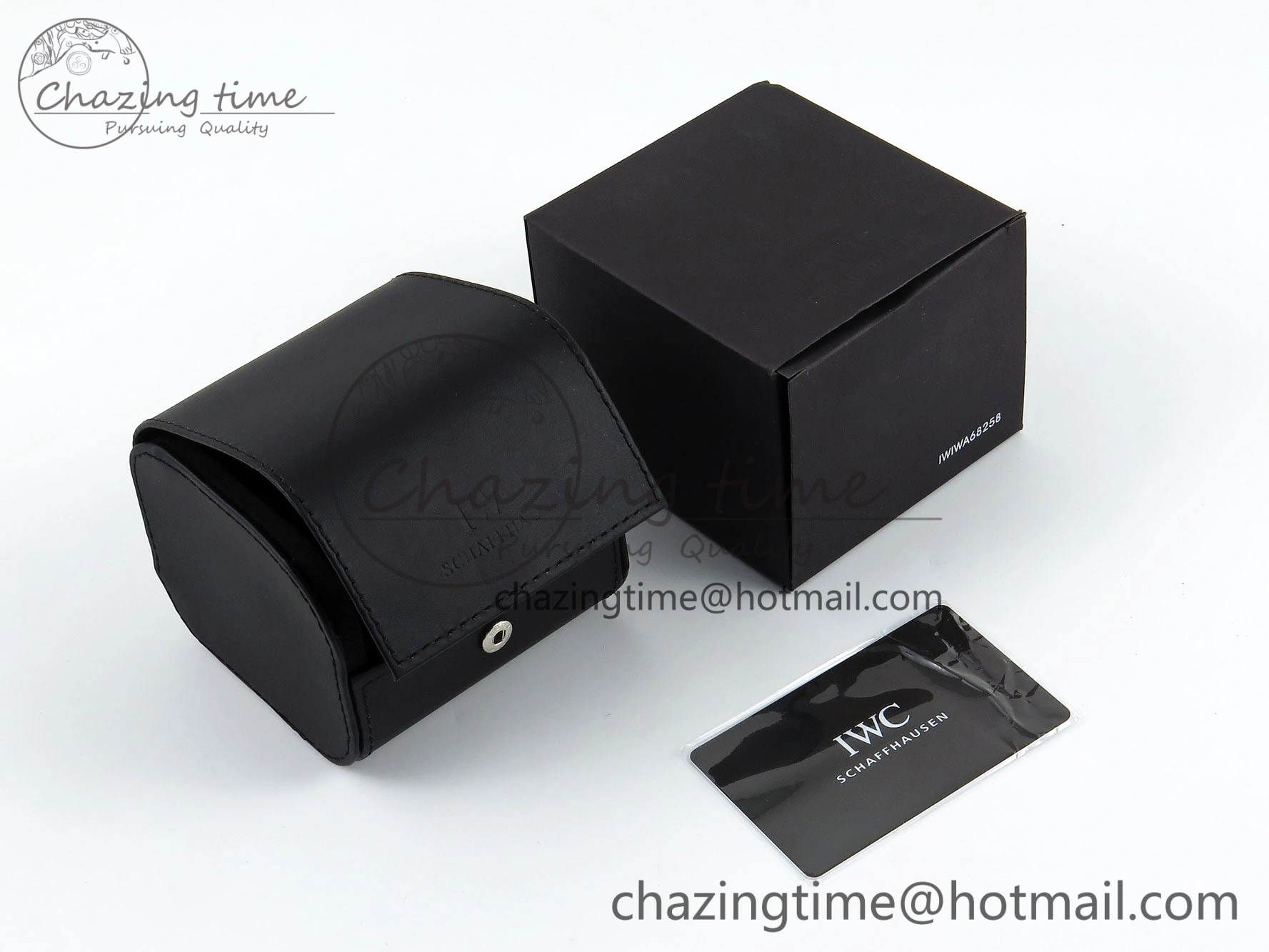 Sleek IWC BLACK LEATHER TRAVEL BOX 7085
