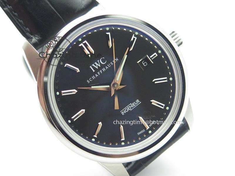 Ingeniuer St.Laurens SS Black Dial MKF 1:1 V2 Best Edition On Black Leather Strap A FlexibleFit 7351