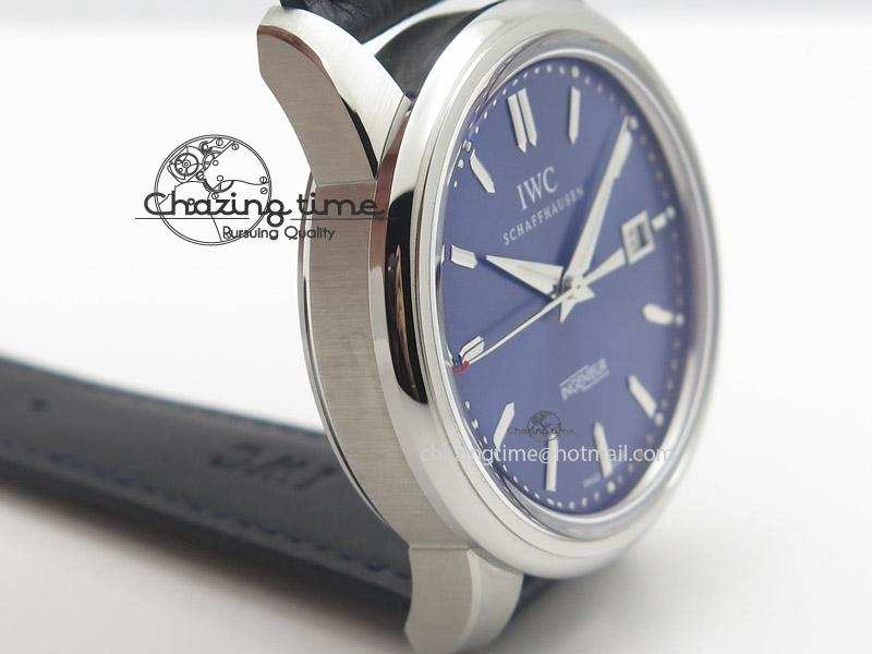 Ingeniuer St.Laurens SS Blue Dial MK 1:1 Best Edition On Black Leather Strap A BestValue 7366