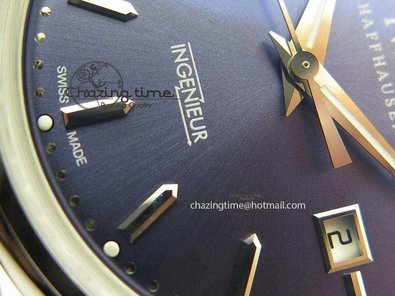 Ingeniuer St.Laurens SS Blue Dial MK 1:1 Best Edition On Black Leather Strap A BestValue 7366