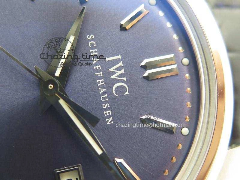 Ingeniuer St.Laurens SS Blue Dial MK 1:1 Best Edition On Black Leather Strap A BestValue 7366