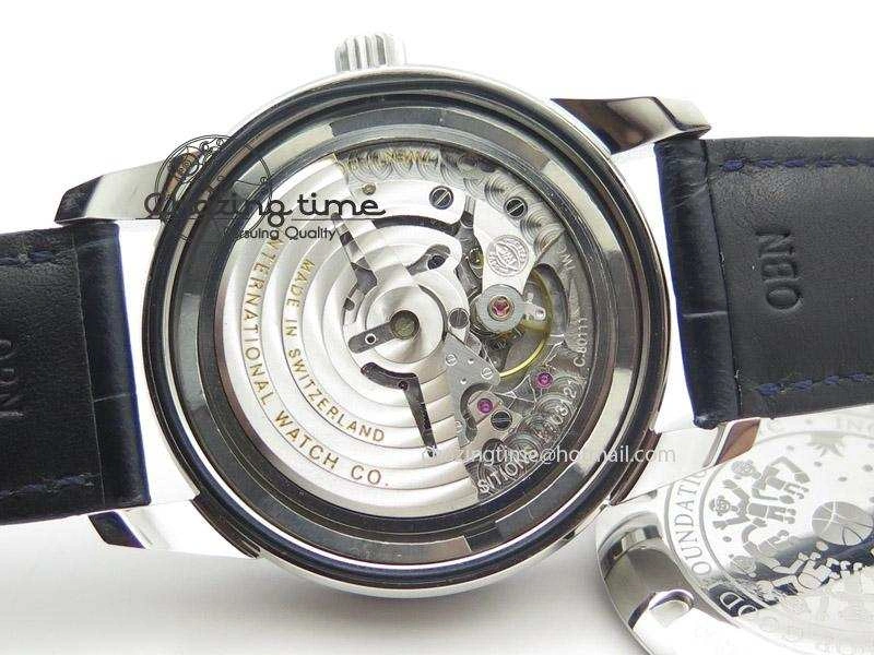 Ingeniuer St.Laurens SS Blue Dial MK 1:1 Best Edition On Black Leather Strap A BestValue 7366