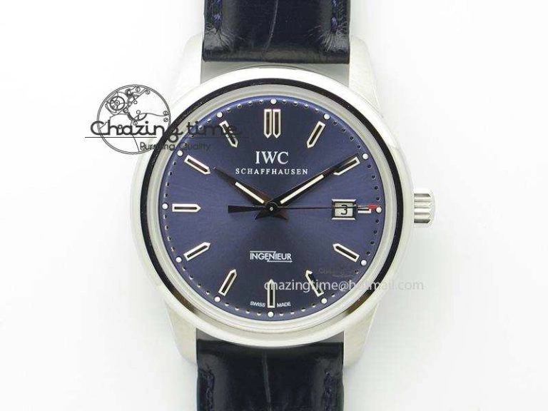 Ingeniuer St.Laurens SS Blue Dial MKF 1:1 V2 Best Edition On Black Leather Strap A UrbanStyle 7353