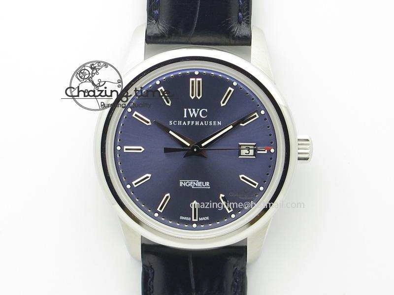 Ingeniuer St.Laurens SS Blue Dial MKF 1:1 V2 Best Edition On Black Leather Strap A UrbanStyle 7353