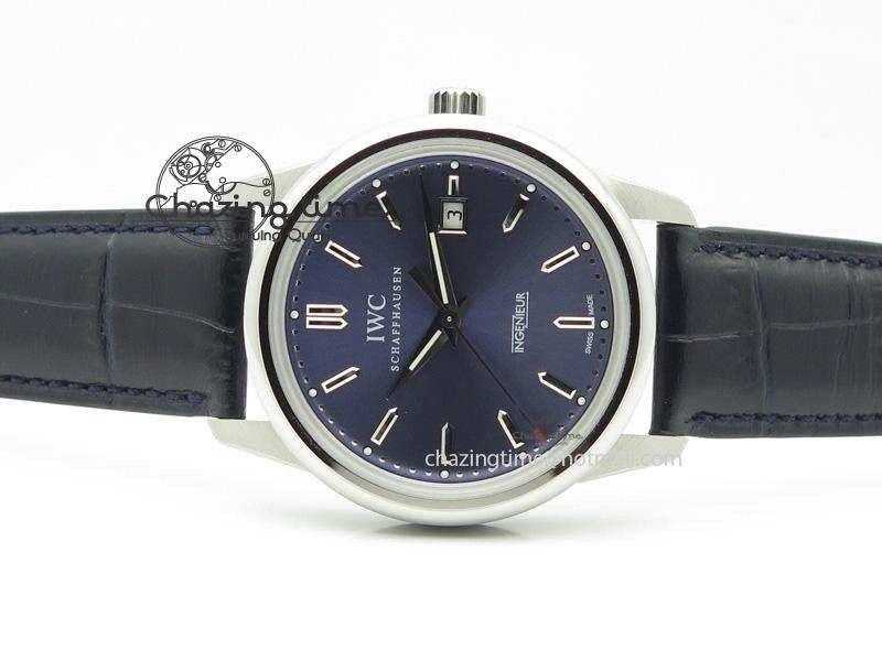Ingeniuer St.Laurens SS Blue Dial MKF 1:1 V2 Best Edition On Black Leather Strap A UrbanStyle 7353