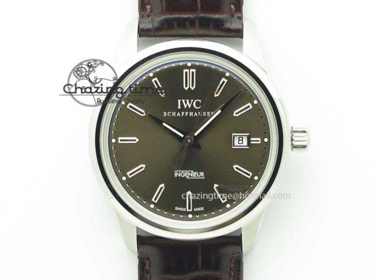 WaterResistant Ingeniuer St.Laurens SS Brown Dial MKF 1:1 V2 Best Edition On Black Leather Strap A 7352