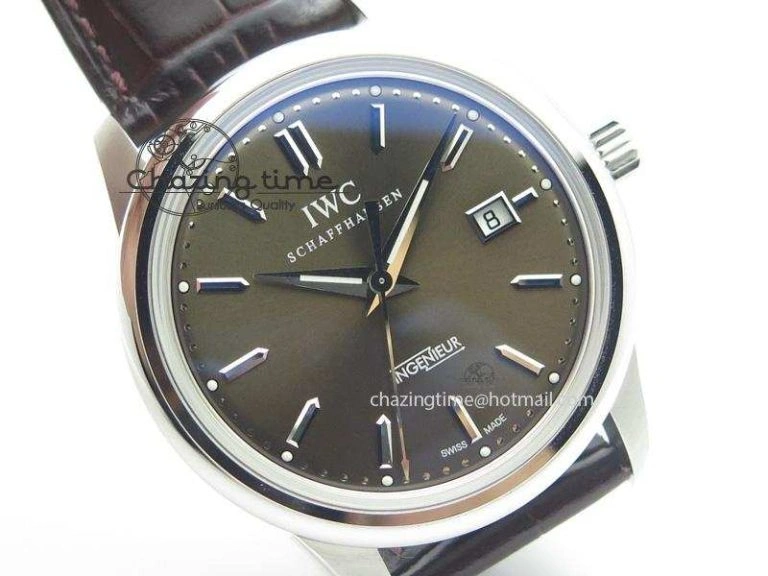 WaterResistant Ingeniuer St.Laurens SS Brown Dial MKF 1:1 V2 Best Edition On Black Leather Strap A 7352