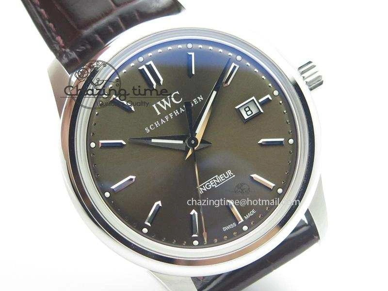 WaterResistant Ingeniuer St.Laurens SS Brown Dial MKF 1:1 V2 Best Edition On Black Leather Strap A 7352