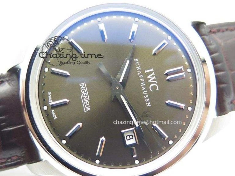 WaterResistant Ingeniuer St.Laurens SS Brown Dial MKF 1:1 V2 Best Edition On Black Leather Strap A 7352