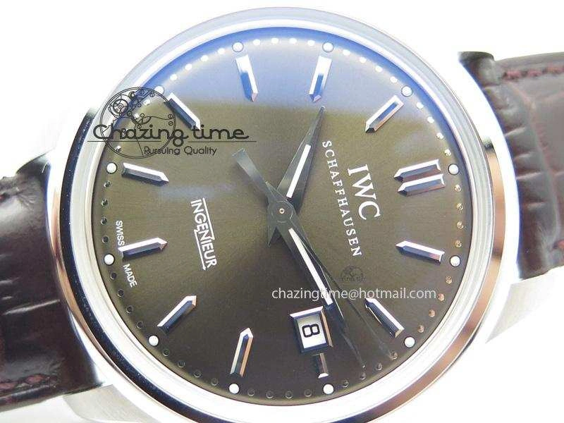 WaterResistant Ingeniuer St.Laurens SS Brown Dial MKF 1:1 V2 Best Edition On Black Leather Strap A 7352