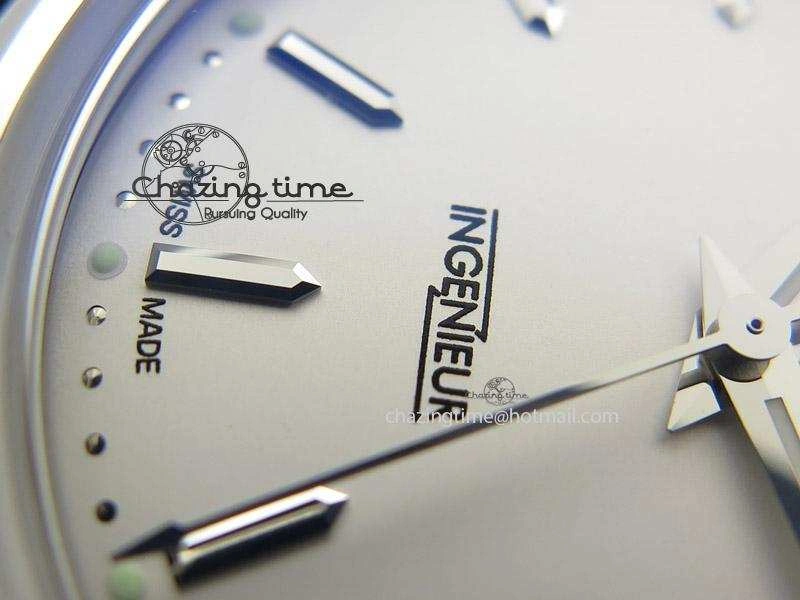 Comfortable Ingeniuer St.Laurens SS White Dial MK 1:1 Best Edition On Black Leather Strap A 7363