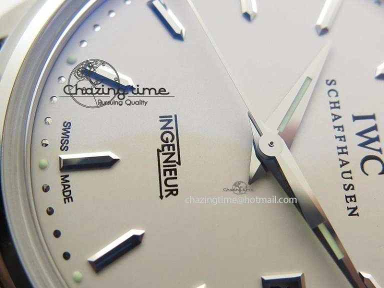 Soft Ingeniuer St.Laurens SS White Dial MKF 1:1 V2 Best Edition On Black Leather Strap A 7355